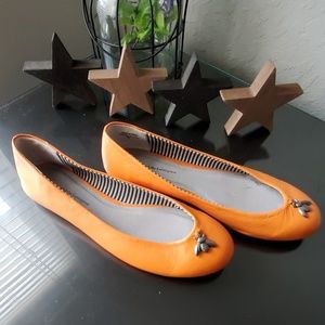 Orange flats shoes